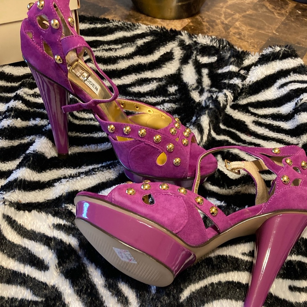 COPY - Steve Madden Purple Studded Platform Heels